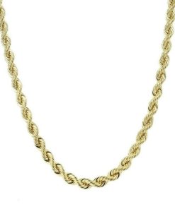 1.5mm 10K Solid Yellow Gold Rope Chain Necklace