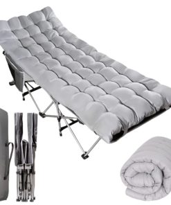 Zone Tech® Folding Outdoor Camping Travel Cot and Cot Pad