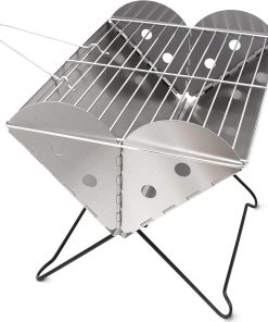 Zone Tech® Flatpack Portable Foldable Stainless Steel Grill & Fire Pit