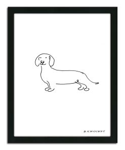 ''Dachshund Line Drawing'' Framed Wall Art