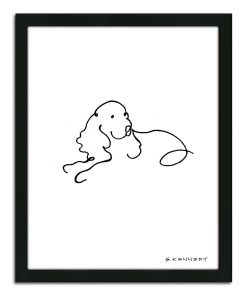 ''Spaniel Line Drawing'' Framed Wall Art
