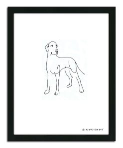 ''Great Dane Line Drawing'' Framed Wall Art