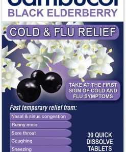 (4 Pack) Sambucol Black Elderberry Homeopathic Cold & Flu Relief Tablets