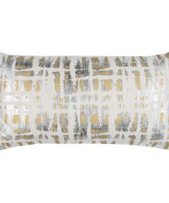 Rizzy Home Doh Abstract Metallic Oblong Throw Pillow