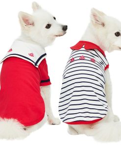 Blueberry Pet Sailor Suit Dog T-Shirts 2-Pack