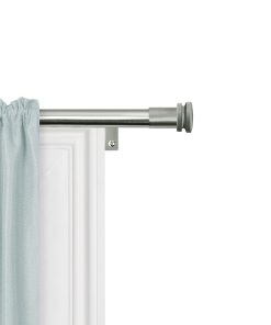 Zenna Home Smart Rods Easy Install Adjustable Drapery Window Rod with Cap Finials