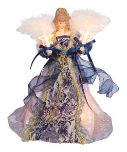 10-Light Delft Inspired Blue Angel Christmas Tree Topper