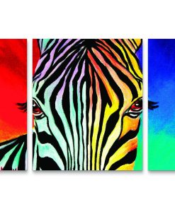 Zebra Colorful Canvas Wall Art 3-piece Set