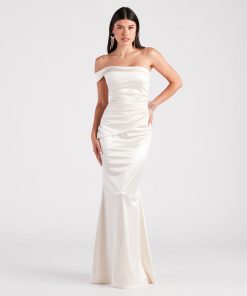 Zoey Formal One-Shoulder Satin Mermaid Dress