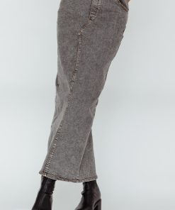 ZURICH POCKET MAXI SKIRT DENIM GREY