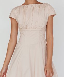 DERRY CAP SLEEVE A-LINE MAXI DRESS OAT