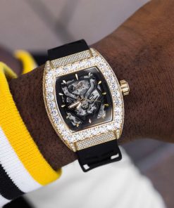 40MM Fully Iced Black Panther Perennial Era w/ Rubber Strap