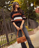 Younes Button Detailed Striped Knit Sweater