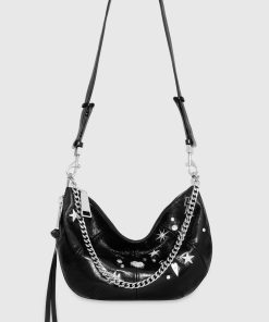 Zip Around Crossbody With Celestial Studs