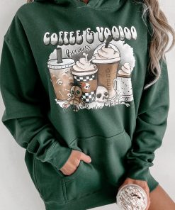 "Coffee & Voodoo" Graphic Hoodie (Alpine Green) - Print On Demand
