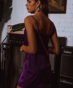 ZYLAH SATIN SHORTS PURPLE
