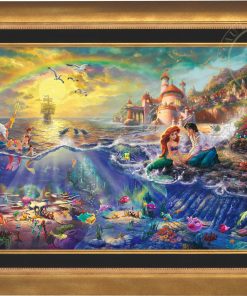 *RARE* Little Mermaid Framed Gallery Proof Canvas Aurora Gold 12" x 18" #313/295