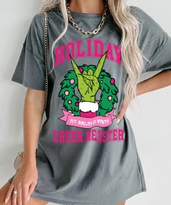 "Holiday Cheer Meister" Oversized Graphic T-Shirt Dress (Charcoal) - Print On Demand