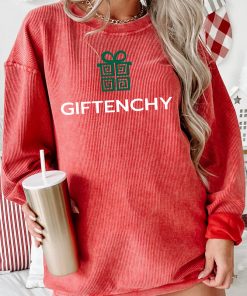 "GIFTENCHY" Parody Graphic Corded Crewneck (Red) - Print On Demand