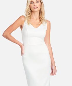 ZIPPER BACK DETAIL MIDI DRESS