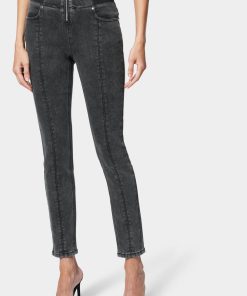 ZIP FRONT ELASTIC SKINNY JEAN