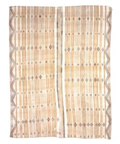 Large Turkish Oushak Rug With All-Over Vining Floral Design in Grey and Cream