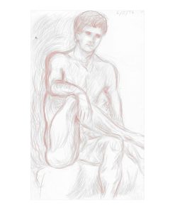 "Howl" Contemporary Graphite and Gouache Drawing of a Book Cover by Manny Prieres, Framed