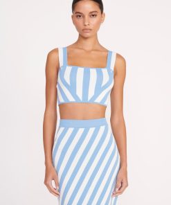 ZOLA TOP BLUE SEASHORE STRIPE