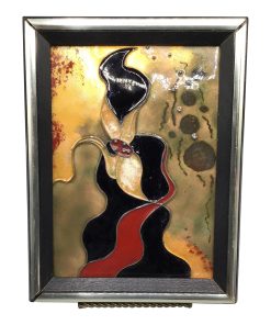 "EarthScape" Original Abstract Wall Sculptures Marble Brass Gold - a Pair