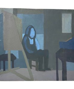 "Blue" Original Contemporary Abstract Portrait Painting by Aleea Jaques
