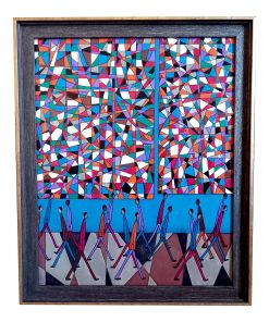 "Pistachio and Mauve Blurry Interior" Contemporary Acrylic Painting by Natalia Roman