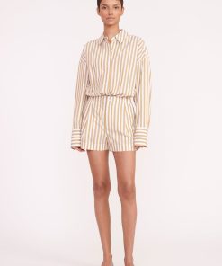 ZOEY SHORT KHAKI STRIPE
