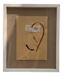 "Bulldog Blue" Contemporary Fauvist Dog Portrait Collage by Tracy Allegro, Framed