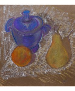 "Colors in Geometry" Contemporary Abstract Pastel Drawing on Paper by Martha Holden
