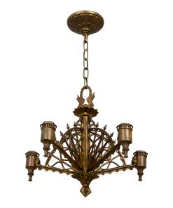 1 of 2 Italian Micro-Beaded Yellow Amber Flush Mount Crystal Prisms Chandelier