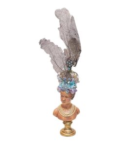 "Elisabetta" Contemporary Embellished Mixed-Media Bust