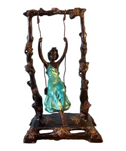 "Girl on a Swing" Sculpture by Auguste Moreau