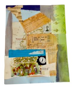 "Nenita Goes Shopping" Contemporary Torn Paper Mixed-Media Collage