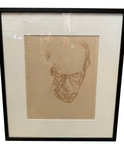“Portrait, Minimal Style” Contemporary Mixed-Media Drawing by Sarah Myers