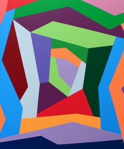 "Honeymoon - Part 2" Contemporary Geometric Hard Edge Acrylic Painting by Sassoon Kosian