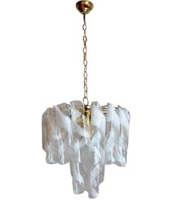 Zero Quattro Chandelier Brown Cut Glass Murano Italy 1970