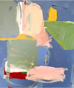 "Proverbial Train" Contemporary Mixed-Media Painting by Frances Sousa